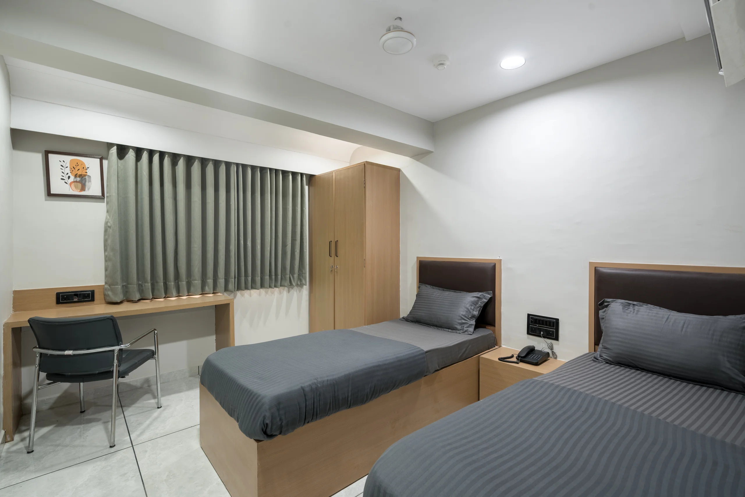Luxora Boys PG 1 2-sharing luxury bedroom with AC and study table